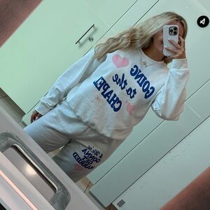 Cozy White Joggers and Matching Sweater Set